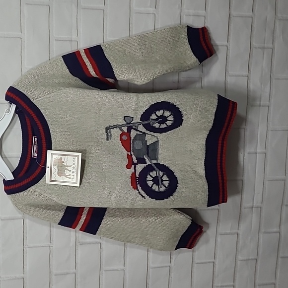 Globaltex Other - NWT BOYS And Toddler Plaid Moose Motorcycle Sweater